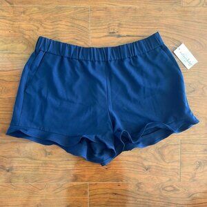 NWT Maison Jules Navy Blue Pleated Mid Rise Shorts